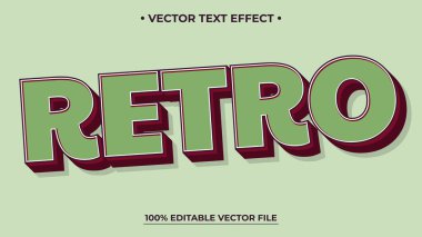 Düzenlenebilir metin efekti Retro Vintage 3d Retro biçim premium vektörü