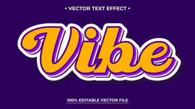 Düzenlenebilir metin efekti Vibes 3d eski tarz premium vektörü