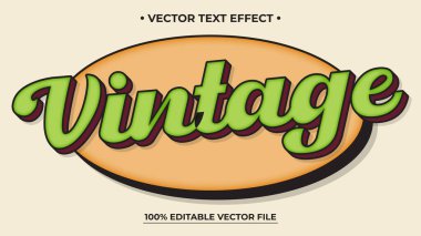 Klasik 3d düzenlenebilir metin efekti Yeşil retro biçim efekti