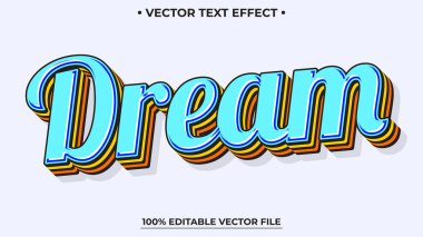 Düzenlenebilir metin efekti ana hatlı metin biçimi temalı rüya.