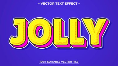 Retro Jolly 3d düzenlenebilir metin efekti Parlak renk yazı tipi biçimi, 90 'lar etkisi