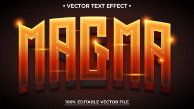 3d Metin Efekti Gerçekçi Magma Düzenlenebilir ve Ölçeklenebilir Vektör Metni Efekti
