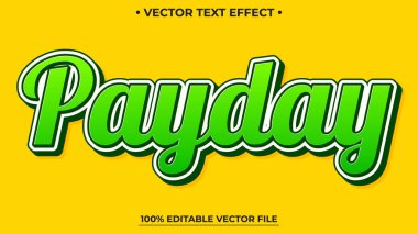 3d biçim düzenlenebilir yazı tipi efektiyle ödeme günü metin efekti şablonu