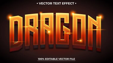 3d Metin Efekti Dragon Düzenlenebilir ve Ölçeklenebilir Vektör Metni Efekti