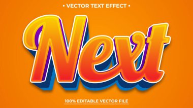 Düzenlenebilir metin efekti Sonraki Renkli Gradyan Kalın şablon biçimi premium vektörü