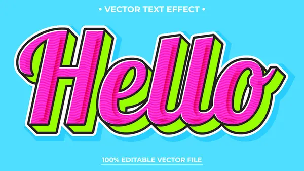 Retro Hello 3d düzenlenebilir metin efekti Parlak renk yazı tipi, 90 'lar etkisi