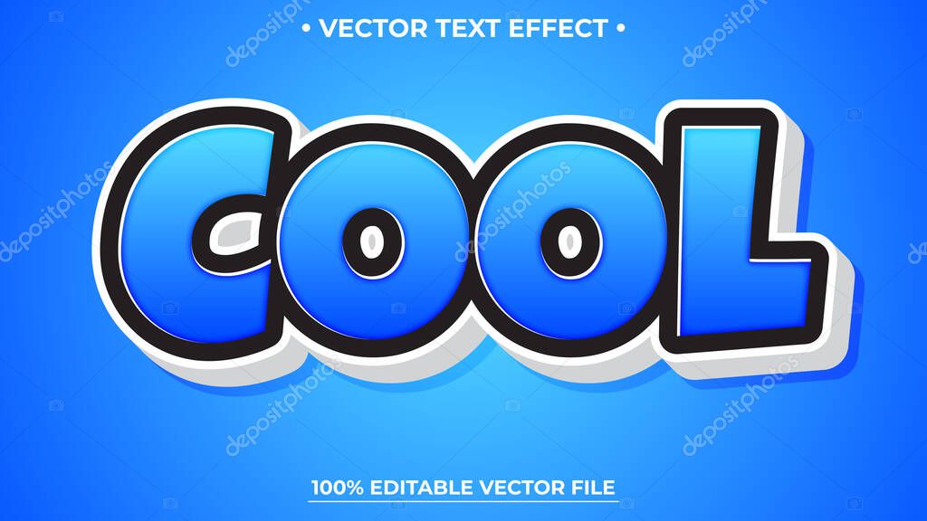 Cool 3d editable text effect, Blue Editable text effect