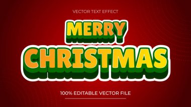 Altın ve kırmızı temalı Noel 3D metin efekti