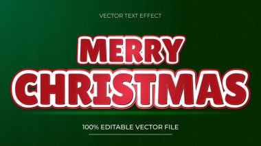 Noel Metni Efekti metin efekti düzenlenebilir parlak kırmızı ve beyaz metin biçimi