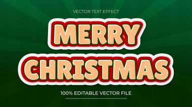 Noel Metni Efekti Düzenlenebilir metin efekti Yeşil zemin üzerine altın harflerle yazıldı