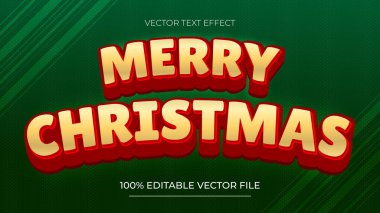 Noel Metni Efekti Düzenlenebilir metin efekti Mutlu Noeller kırmızı ve sarı