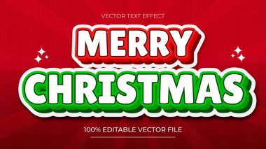 Noel Metni Efekti Vektörü Noel 3d düzenlenebilir metin efekti