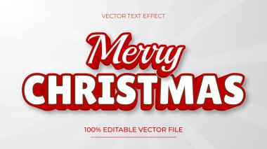 Noel Metni Efekti Kırmızı ve Beyaz Noel Düzenlenebilir Metin Efekti Çizgi Film Biçimi