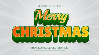 Noel Metni Efekti Düzenlenebilir metin efekti Mutlu Noeller yeşil ve sarı