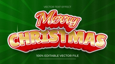 Noel Metni Efekti Mutlu Noeller metin parlak altın rengi metin efekti yeşil arkaplan üzerinde düzenlenebilir metin efekti
