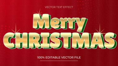 Noel Metni Efekti Mutlu noeller. Kırmızı grunge arka planında parlak gül rengi, düzenlenebilir metin efekti.