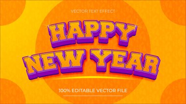 Mutlu yıllar 2025 Düzenlenebilir metin efekti komik stili