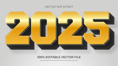 Altın desenli düzenlenebilir premium vektörler ile Yeni Yıl metin efekti