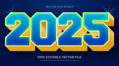 Eşsiz ve lüks tasarımla 2025 mutlu yeni yıl metin efekti