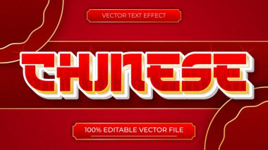 Çince yeni yıl 3D metin efekti ve yeni yıl arkaplanlı düzenlenebilir metin efekti