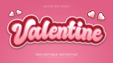 Mutlu Sevgililer Günleri 3D metin efekti pembe tema