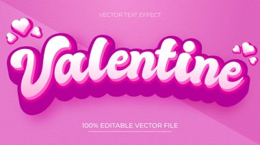 Sevgililer Günü aşk dekorasyonlu düzenlenebilir metin efekti