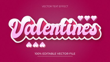 Valentines Düzenlenebilir metin efekti 3d metin efekti şablonu