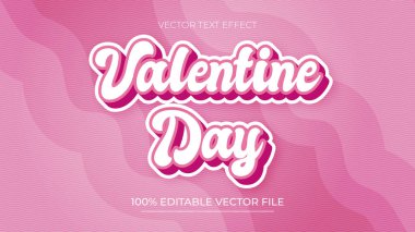 Sevgililer günün kutlu olsun metin efekti Düzenlenebilir üç boyutlu metin biçimi pembe