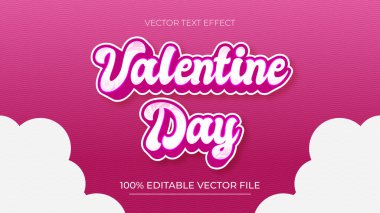 Sevgililer Günü özel anı düzenlenebilir metin efekti gerçekçi tarzla