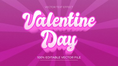 Mutlu sevgililer günü düzenlenebilir metin tarzı pembe renk teması