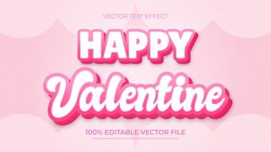 Düzenlenebilir metin efekti şirin pembe biçiminde Valentine metni