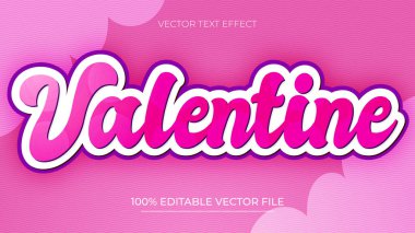 Mutlu Sevgililer Günleri 3D metin efekti pembe tema