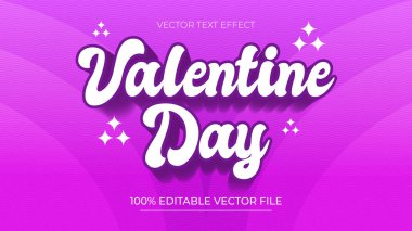 Sevgililer Günü düzenlenebilir metin efekti koyu mor arkaplan