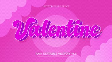 Sevgililer Günü aşk dekorasyonlu düzenlenebilir metin efekti