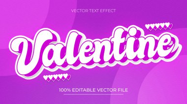 Sevgililer Günü 3D Mor renk temalı Düzenlenebilir Metin Efekti