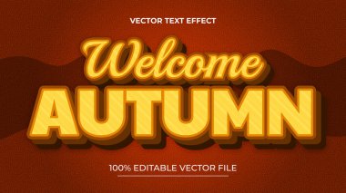 Kırmızı arkaplan ile sonbahar düzenlenebilir metin efekti şablonu