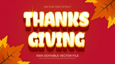 Mutlu Şükran Günü metin düzenlenebilir metin efekti sonbahar festivali günü
