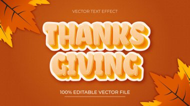 Mutlu Şükran Günü metin düzenlenebilir metin efekti sonbahar festivali günü