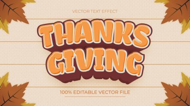 Mutlu Teşekkürler Düzenlenebilir metin efekti şablonu