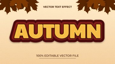 Yapraklar ile düzenlenebilir metin efekti sonbahar metni