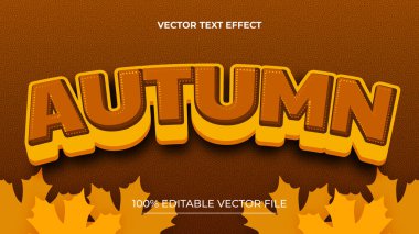 Yapraklar ile düzenlenebilir metin efekti sonbahar metni