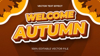 Düzenlenebilir metin biçimi efekti sonbahar metni ile akçaağaç resim bırakır