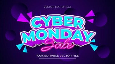 Neon metin efekti tasarımlı Siber Pazartesi pankartı