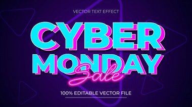 Siber Pazartesi düzenlenebilir metin efekti şablonu