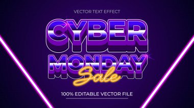 Siber Pazartesi düzenlenebilir metin efekti premium vektörü