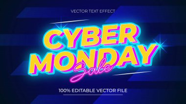 Modern arkaplan ile vektör metin etkisi siber pazartesi