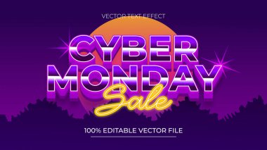 Fütürist arkaplan ve Parlayan Neon ile Renkli Siber Biçimli Düzenlenebilir Metin Efekti