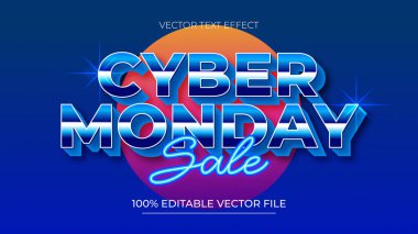 Siber Pazartesi Düzenlenebilir Metin Efekti 3B Neon Biçimi