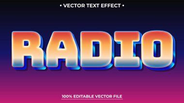 Radyo 3D metin efekti Renkli soyut ışık temalı düzenlenebilir metin biçimi efekti