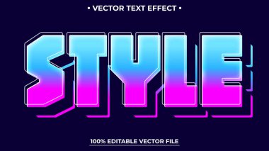.Düzenlenebilir metin efekti 3d Çizgi film şablonu Gradyan biçimi